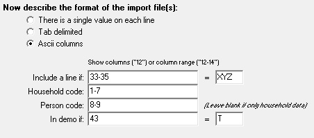 import ascii choices