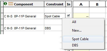 constraint popup